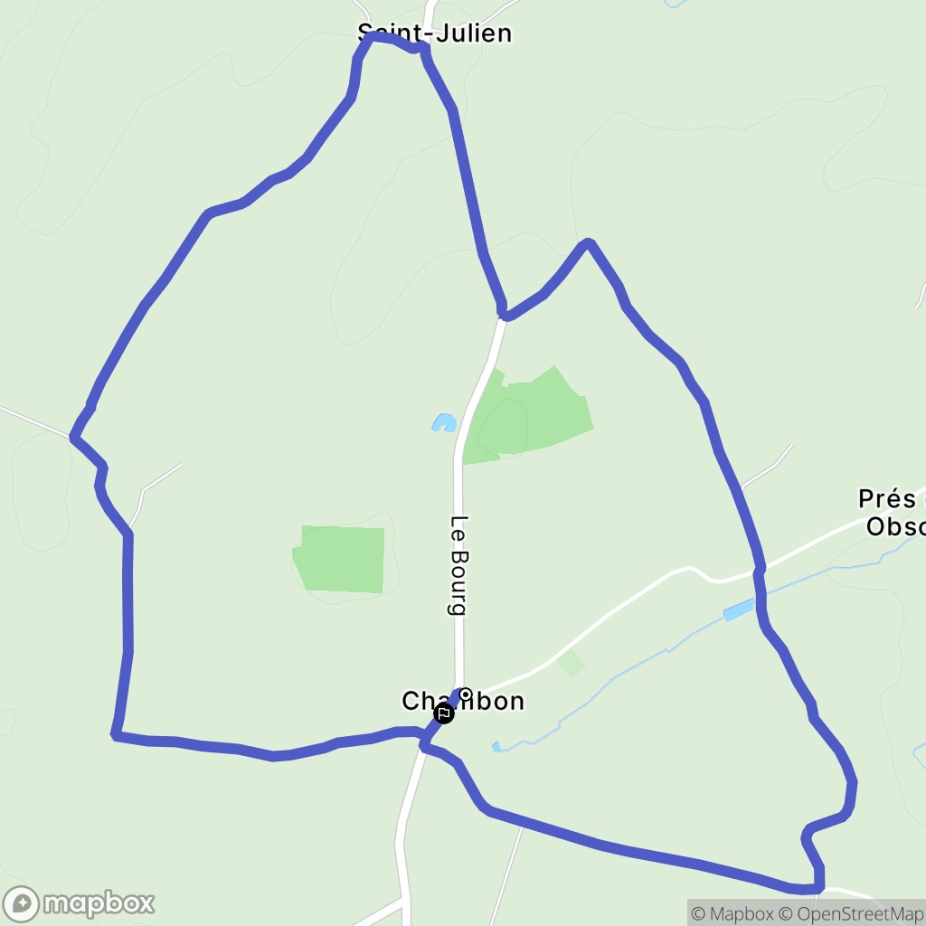 Chambon : carte du parcours de randonnée - France
