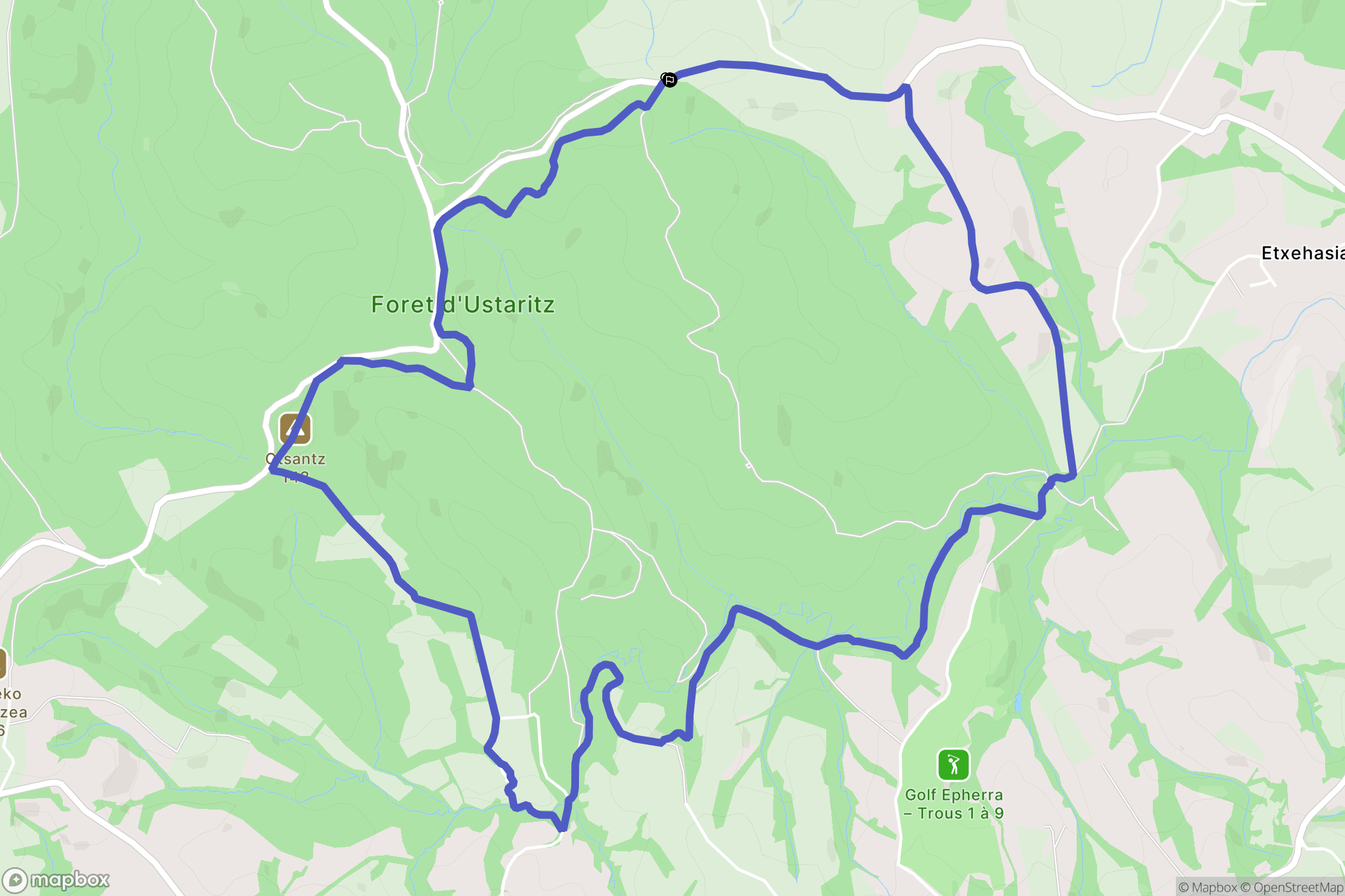 Ustaritz : carte du parcours de randonnée - France