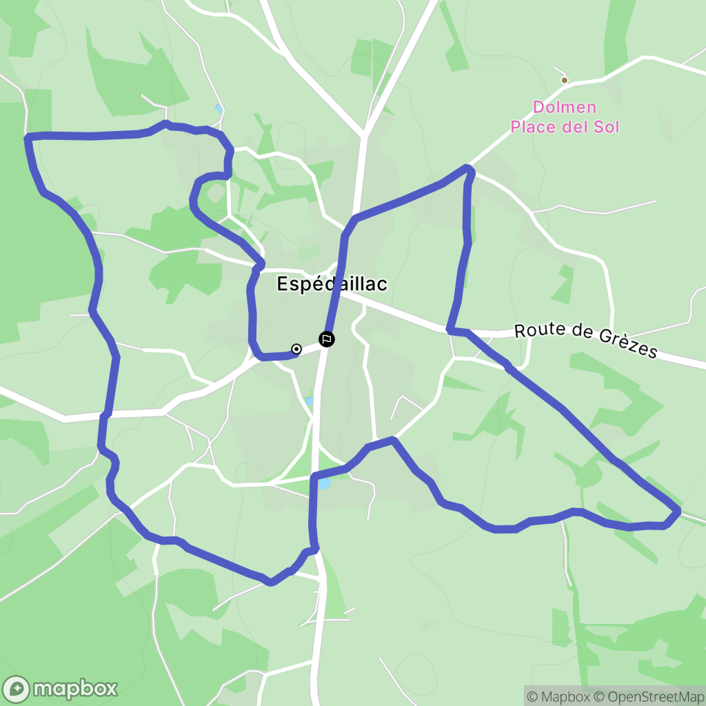Espédaillac : carte du parcours de randonnée - France