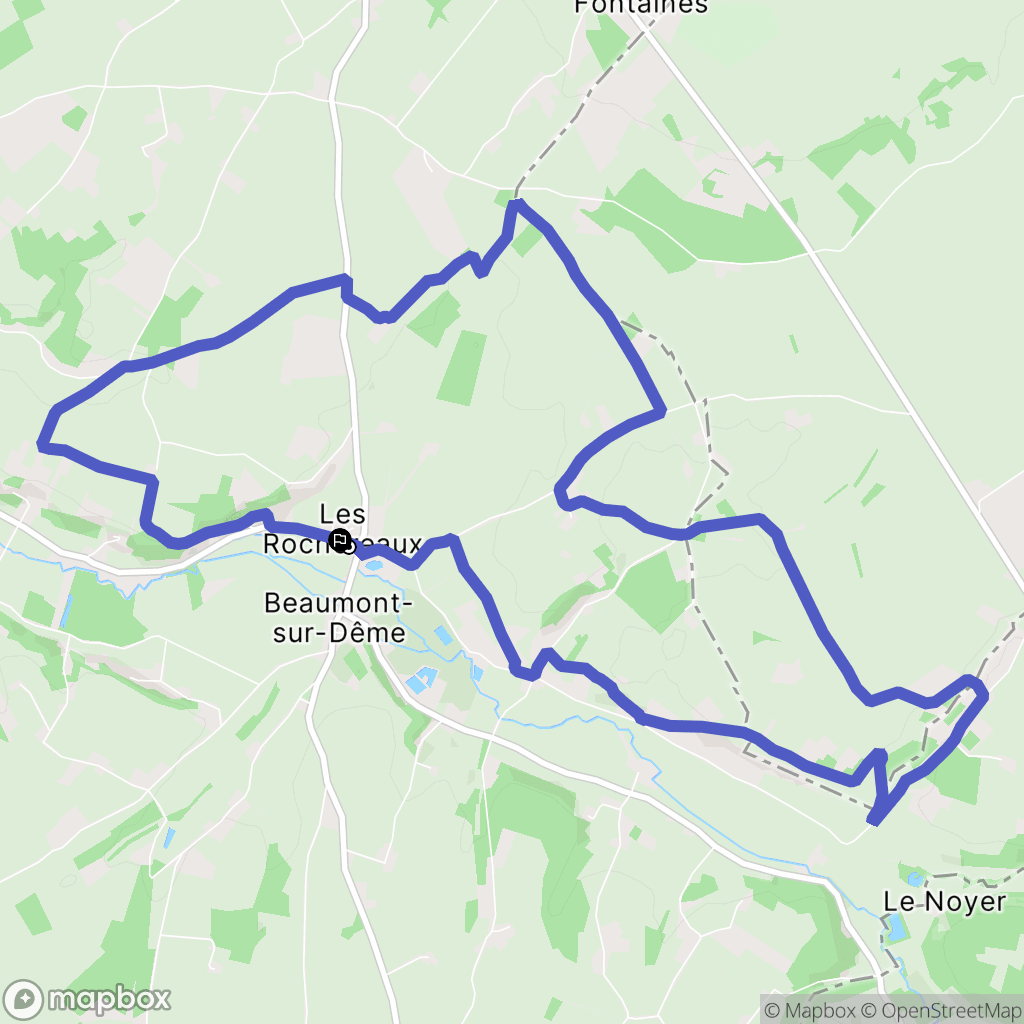 Beaumont-sur-Dême : carte du parcours de randonnée - France