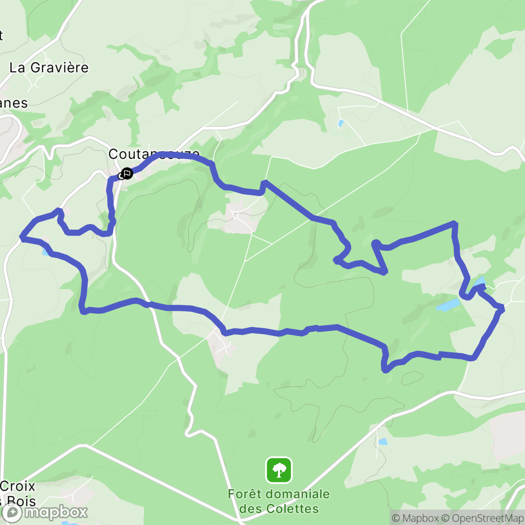 Coutansouze : carte du parcours de randonnée - France