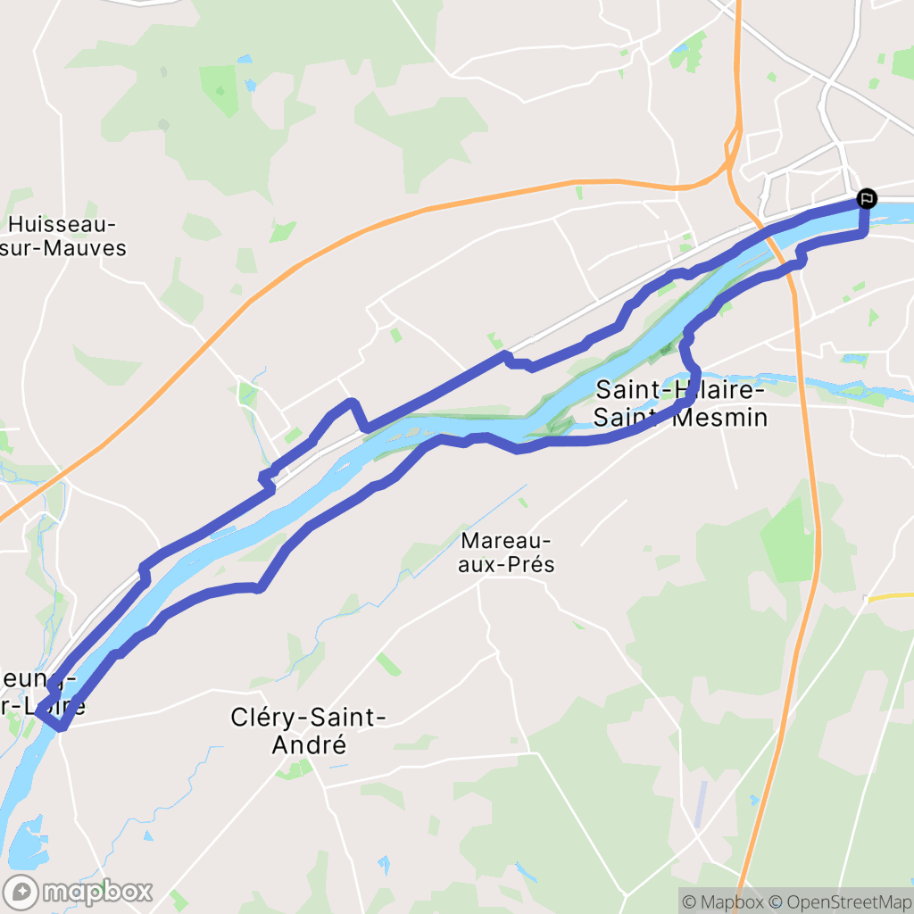 Orléans : carte du parcours de randonnée - France