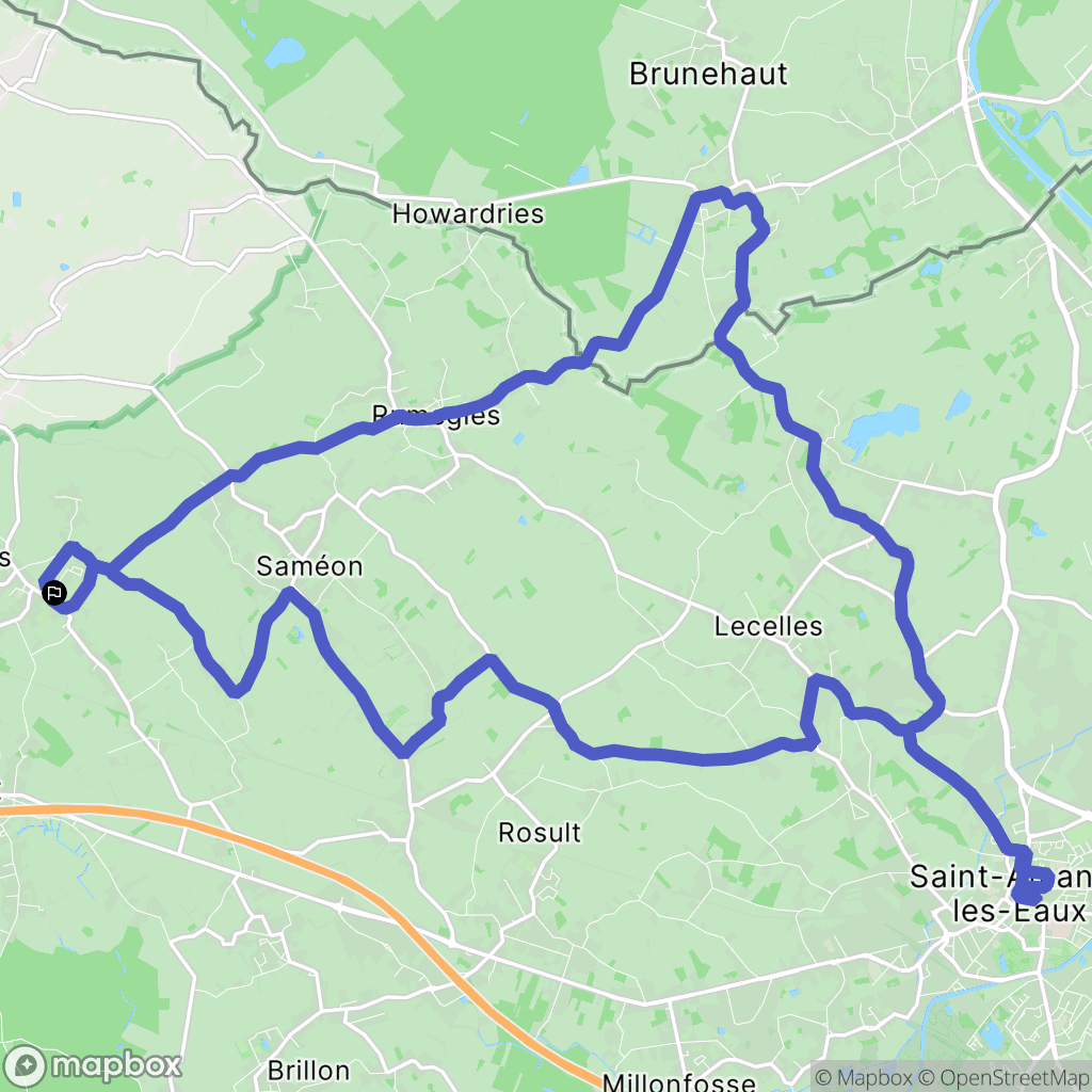 Landas : carte du parcours de randonnée - France
