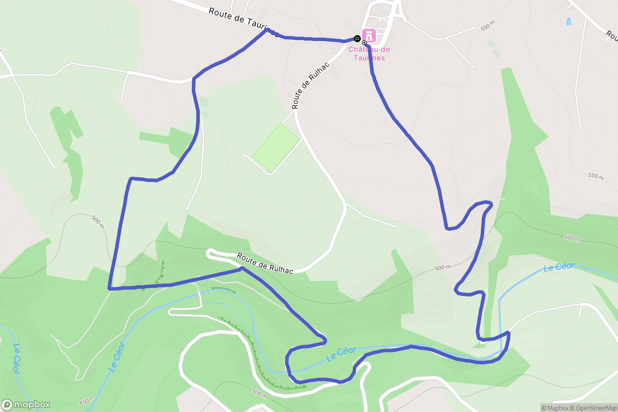 Centrès : carte du parcours de randonnée - France