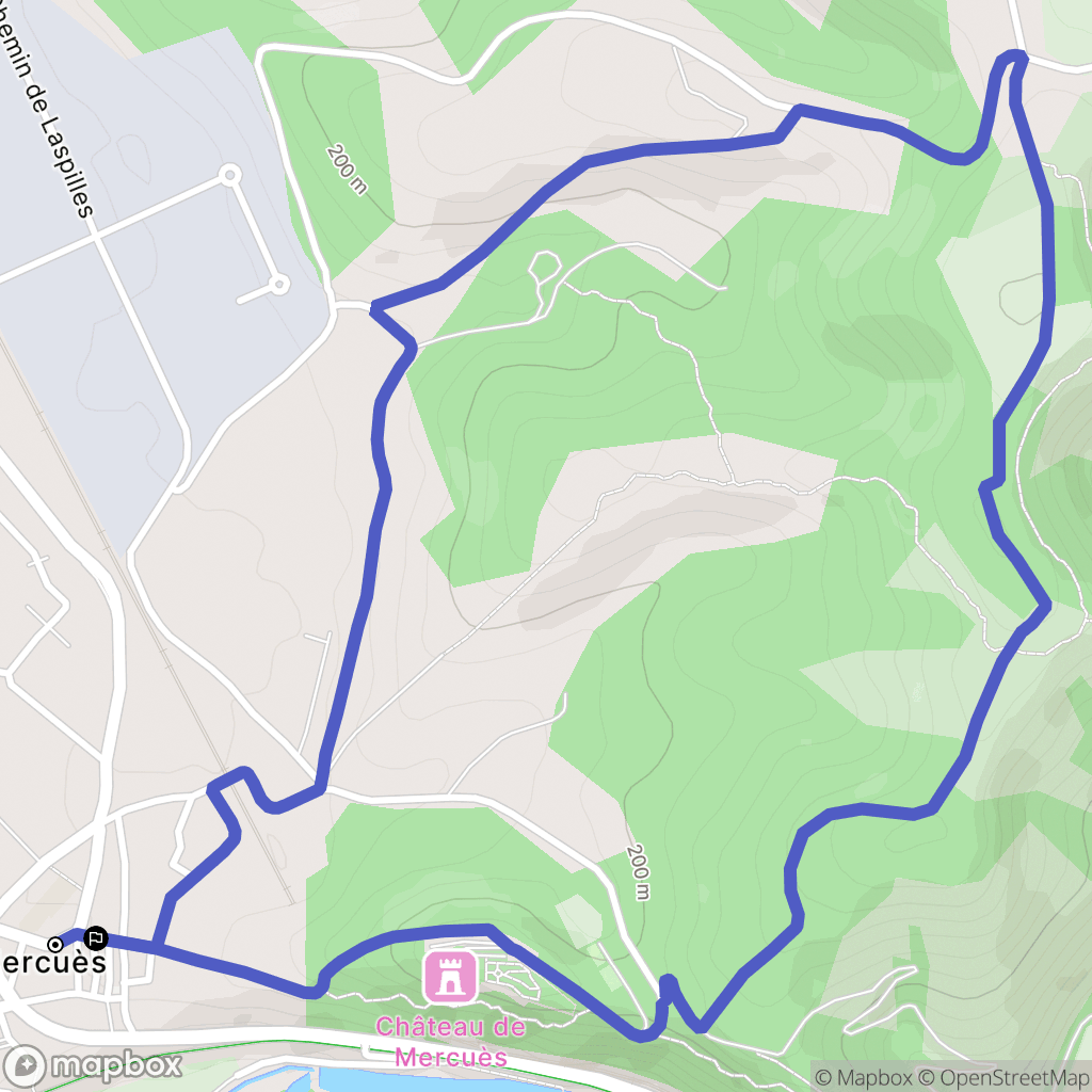 Mercuès : carte du parcours de randonnée - France