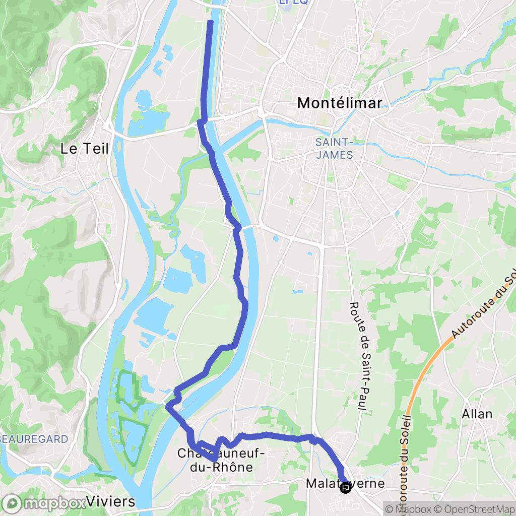 Malataverne : carte du parcours de randonnée - France