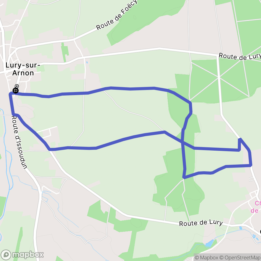 Lury-sur-Arnon : carte du parcours de randonnée - France