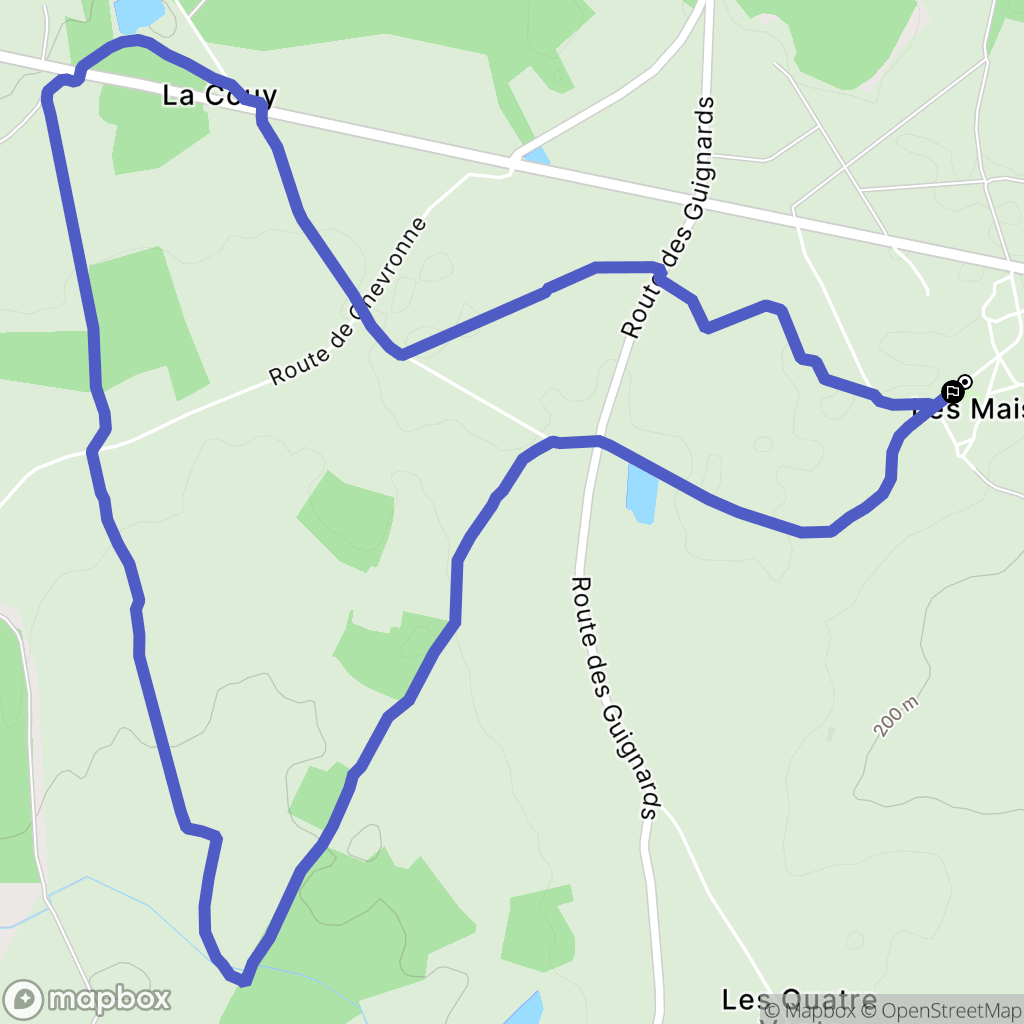 Nozières : carte du parcours de randonnée - France