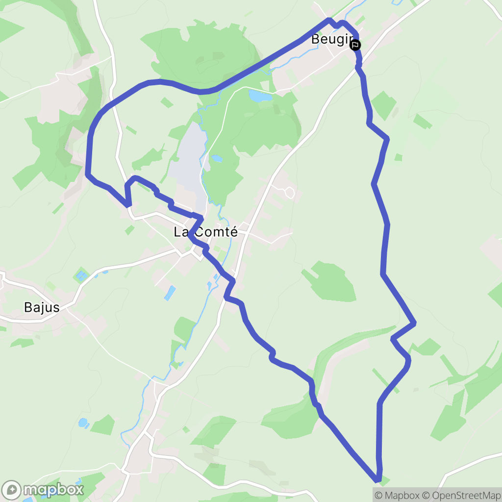 Beugin : carte du parcours de randonnée - France