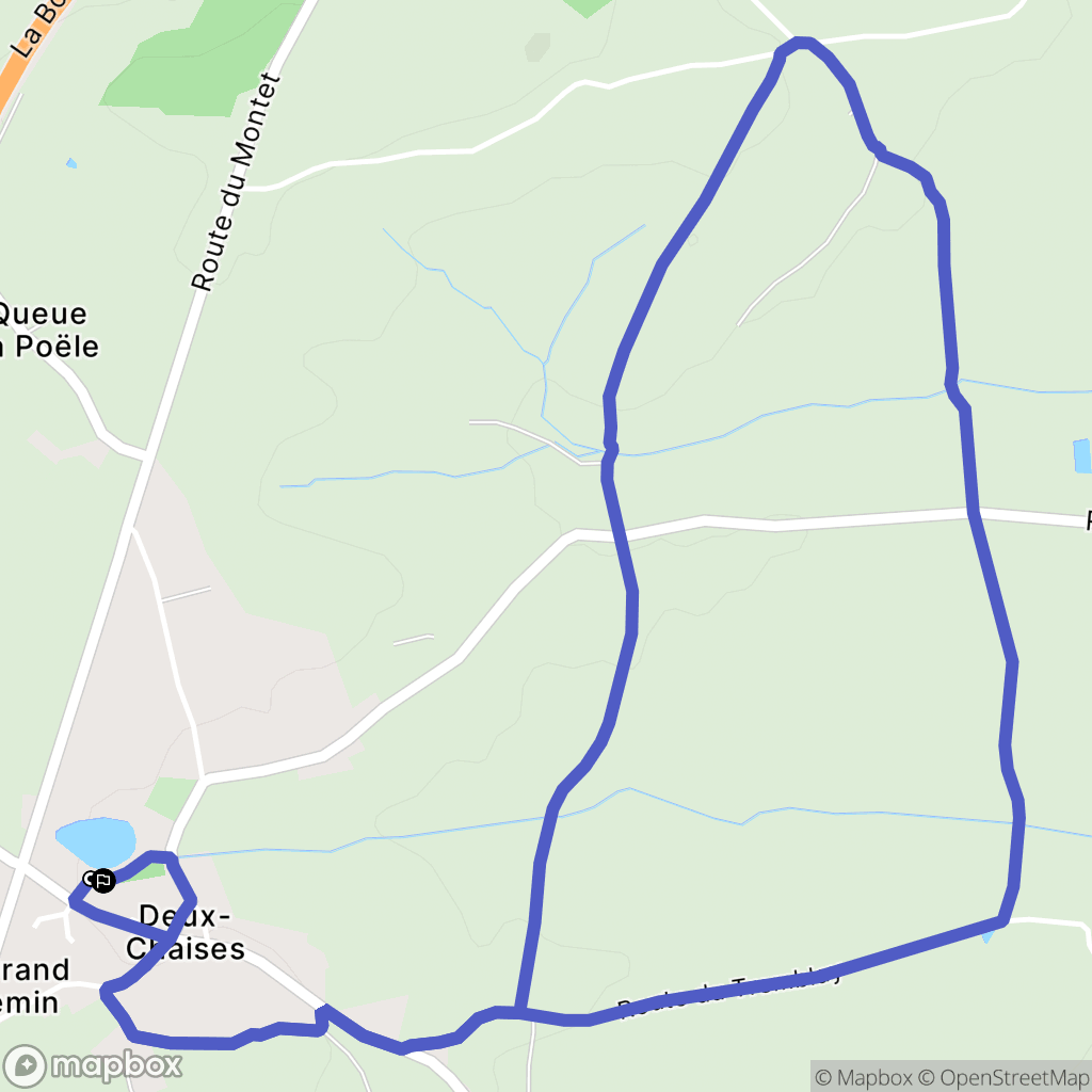 Deux-Chaises : carte du parcours de randonnée - France