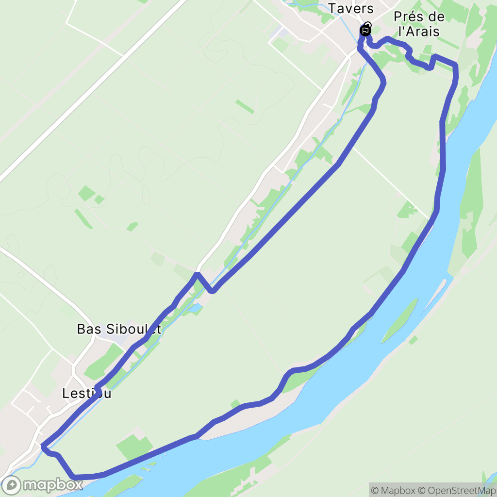 Tavers : carte du parcours de randonnée - France