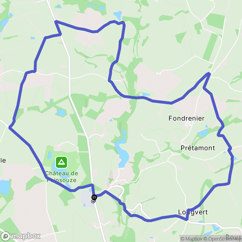 Boussac-Bourg : carte du parcours de randonnée - France