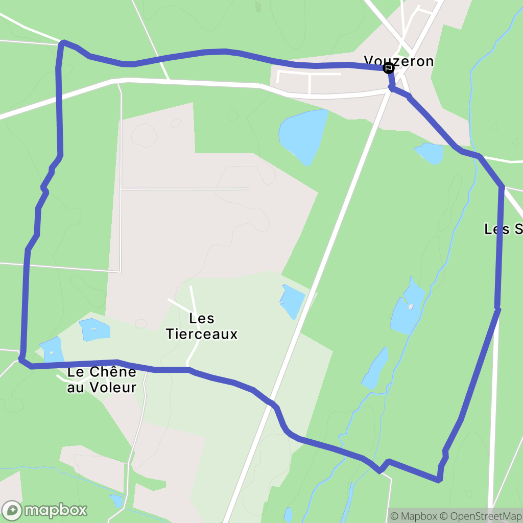 Vouzeron : carte du parcours de randonnée - France