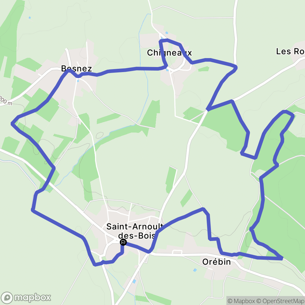 Saint-Arnoult-des-Bois : carte du parcours de randonnée - France