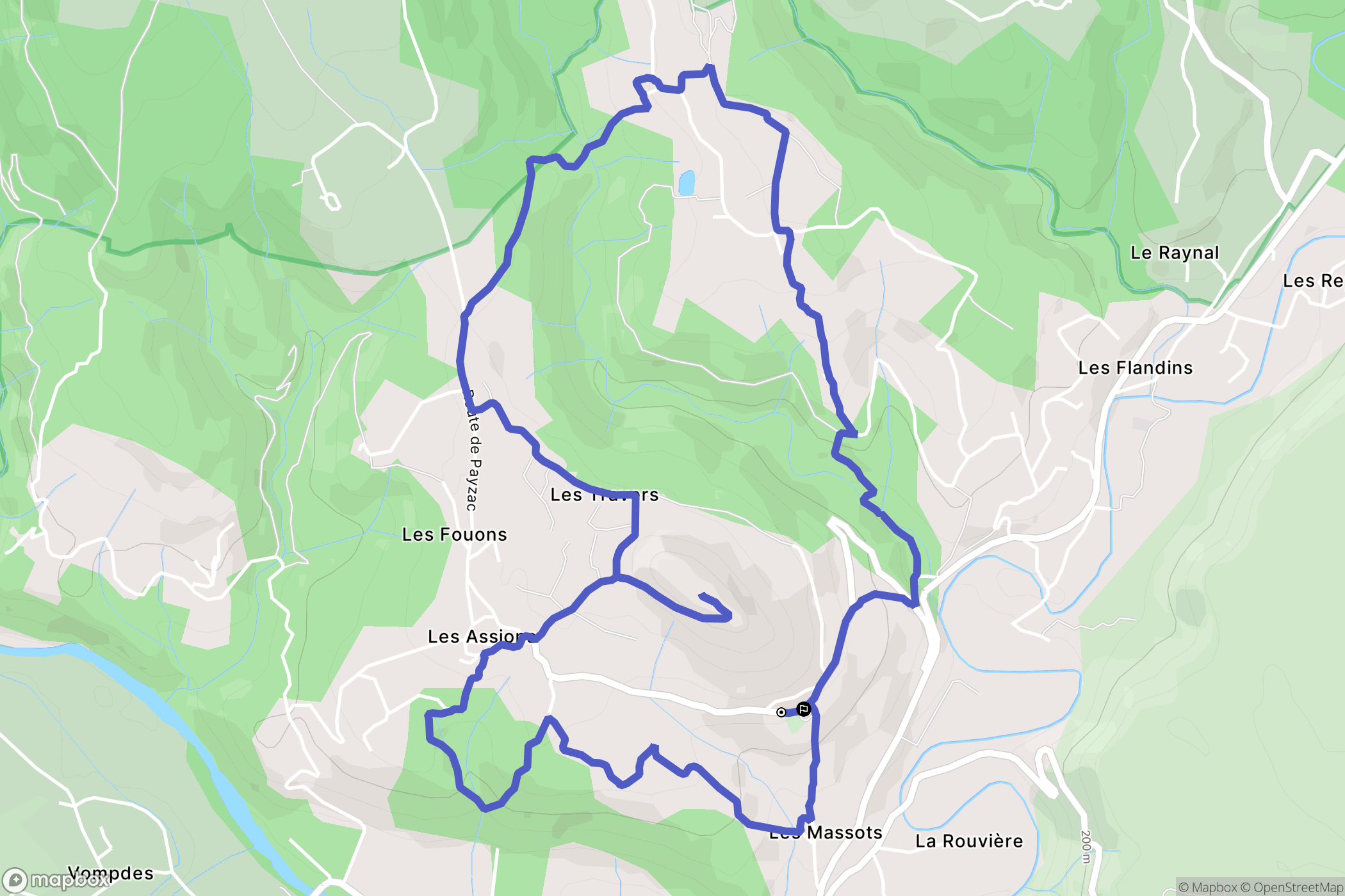 Les Assions : carte du parcours de randonnée - France