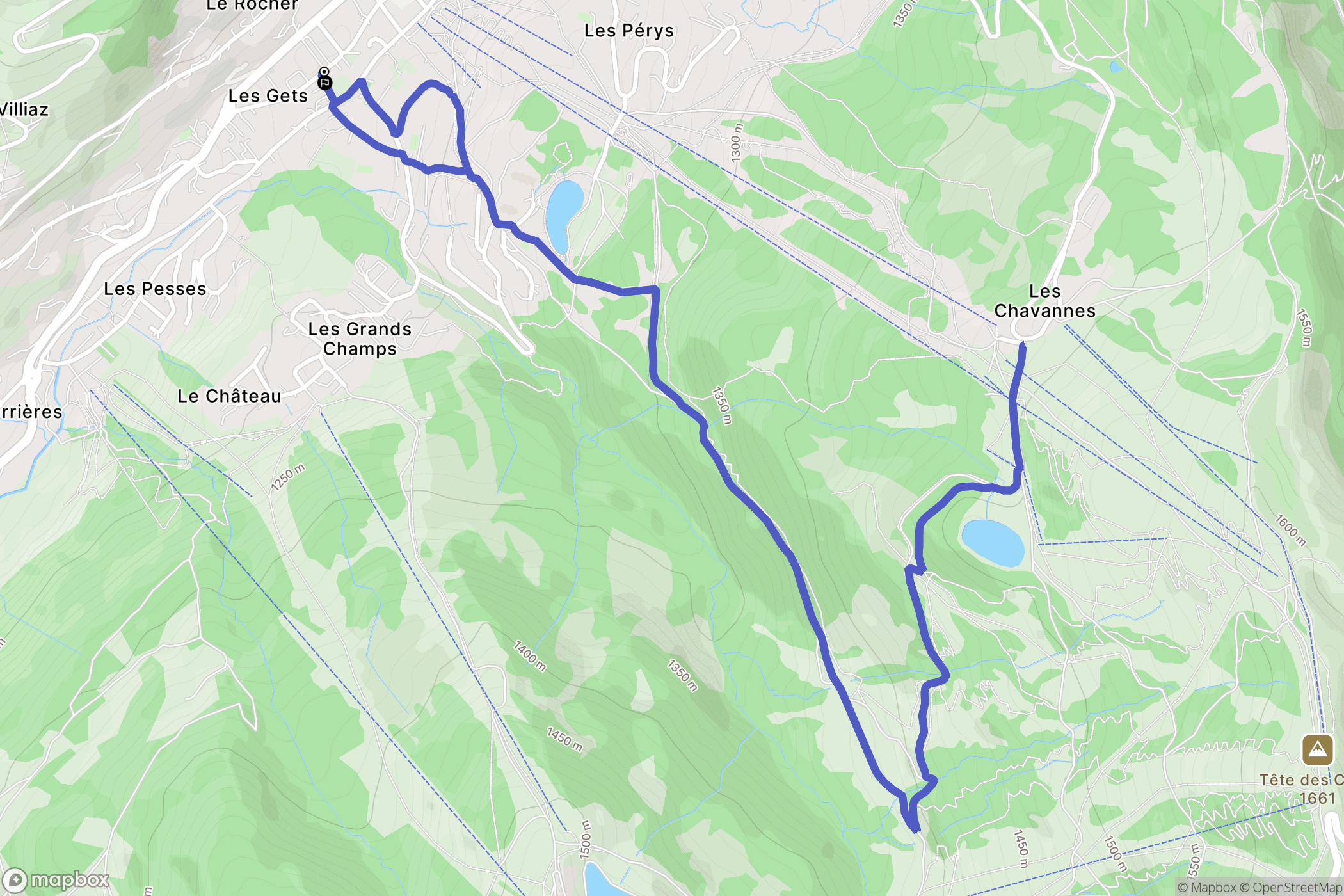 Les Gets : carte du parcours de randonnée - France