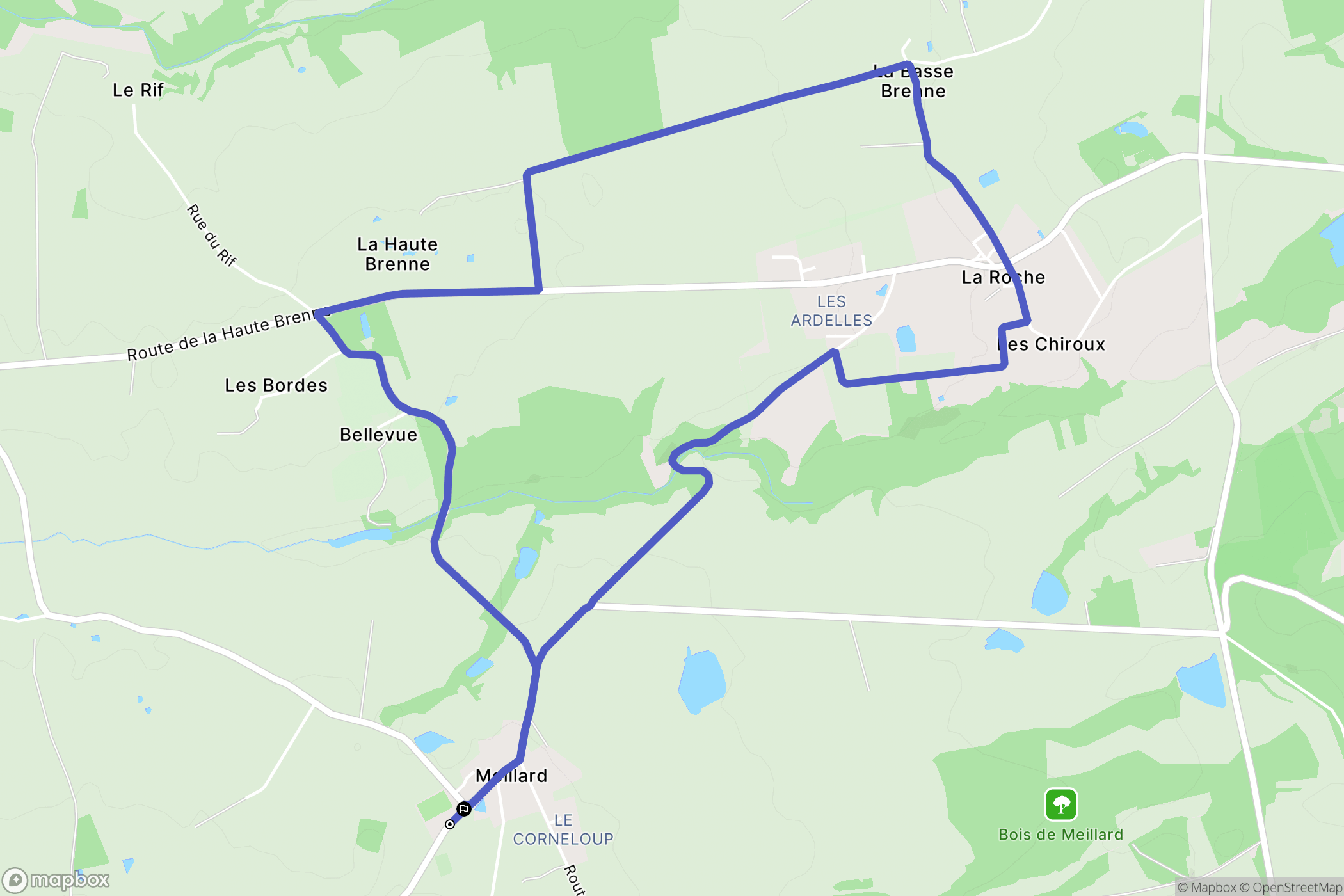 Meillard : carte du parcours de randonnée - France