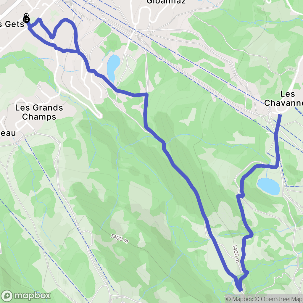 Les Gets : carte du parcours de randonnée - France