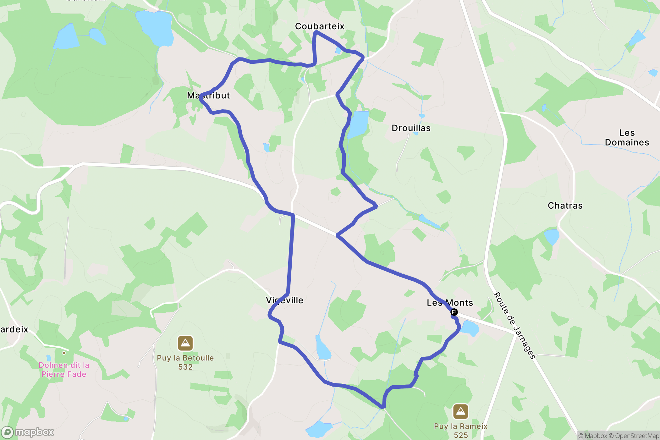 Vigeville : carte du parcours de randonnée - France