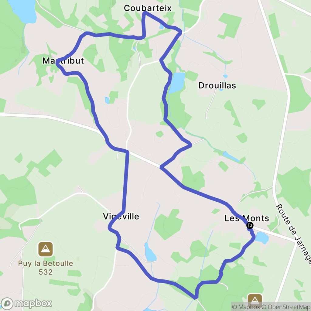 Vigeville : carte du parcours de randonnée - France