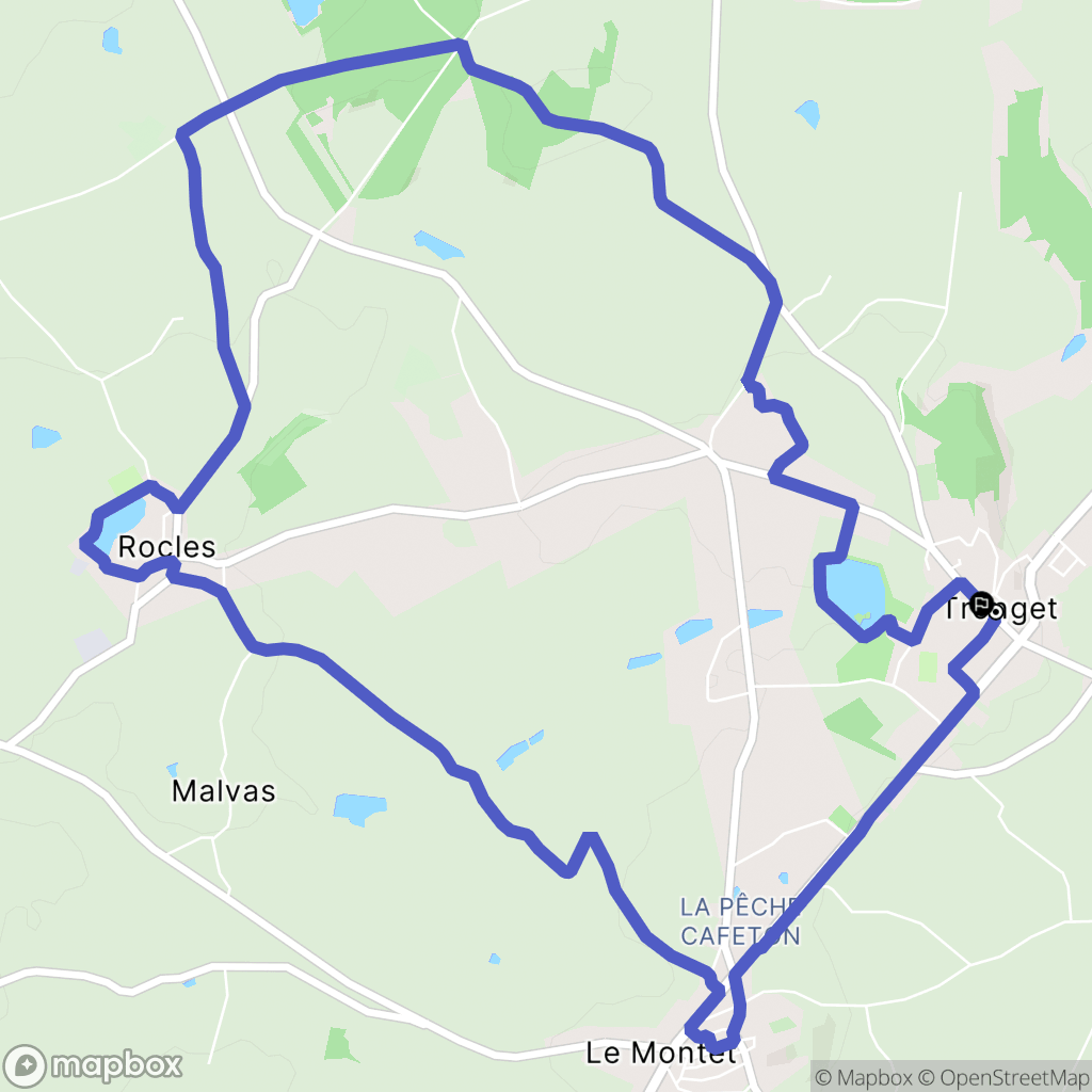 Tronget : carte du parcours de randonnée - France