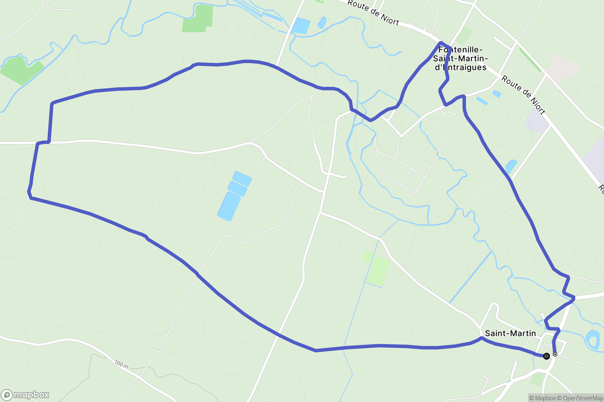 Fontenille-Saint-Martin-d'Entraigues : carte du parcours de randonnée - France
