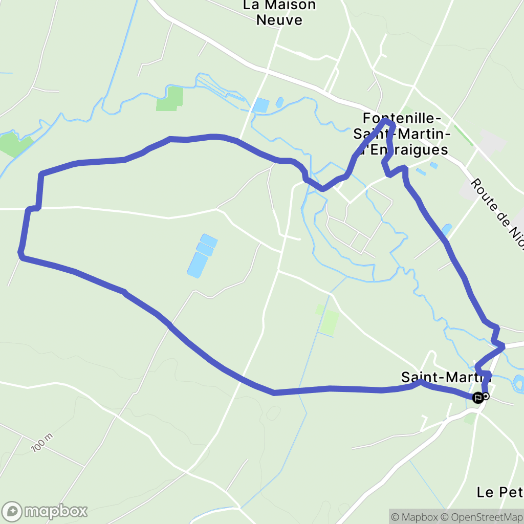 Fontenille-Saint-Martin-d'Entraigues : carte du parcours de randonnée - France