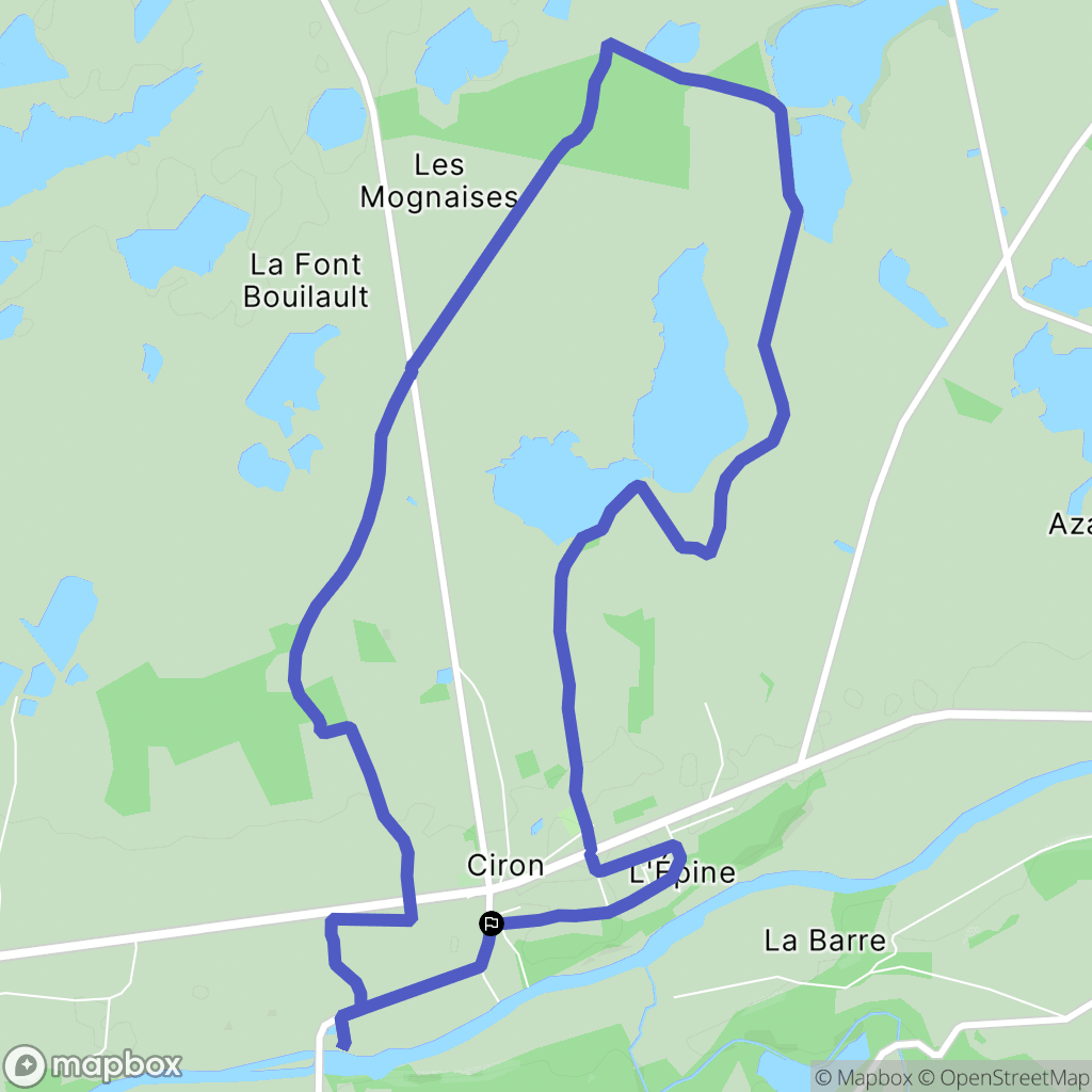 Ciron : carte du parcours de randonnée - France