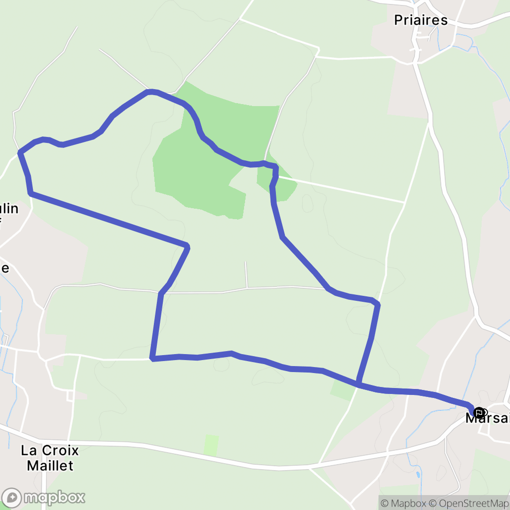 Marsais : carte du parcours de randonnée - France