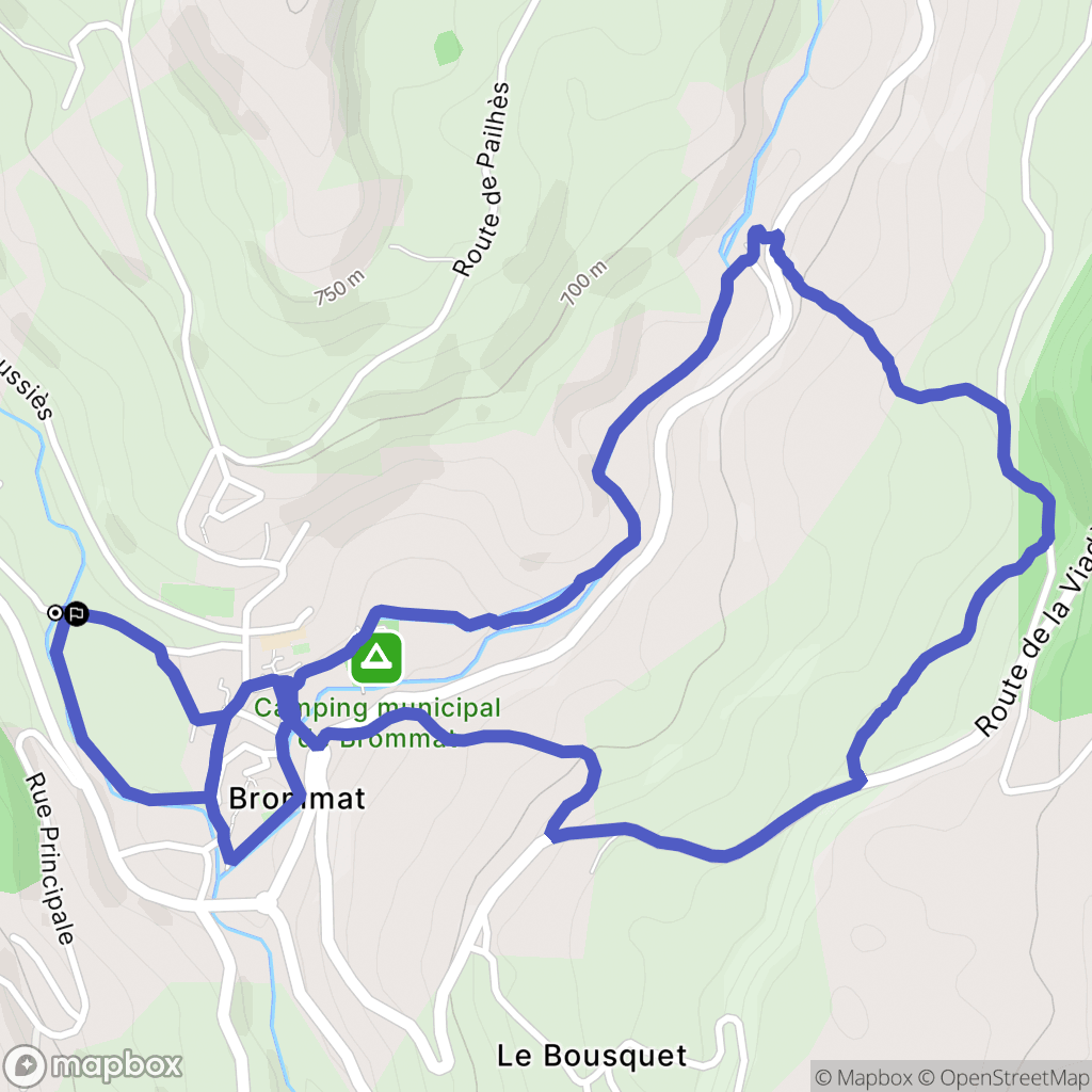 Brommat : carte du parcours de randonnée - France
