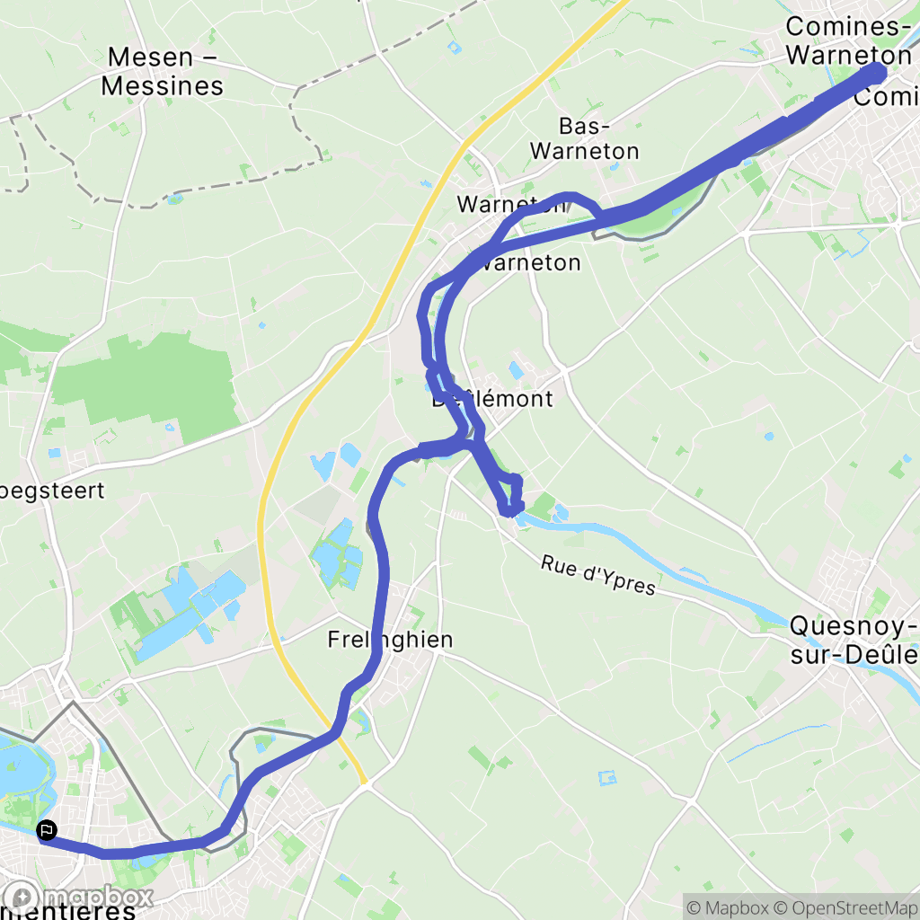 Armentières : carte du parcours de randonnée - France