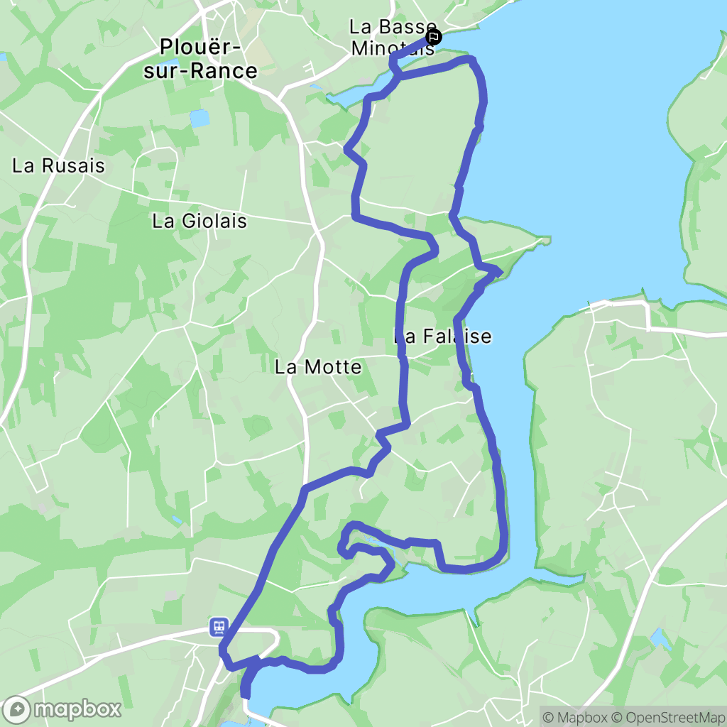 Plouër-sur-Rance : carte du parcours de randonnée - France