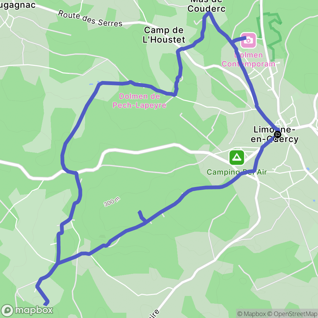Limogne-en-Quercy : carte du parcours de randonnée - France