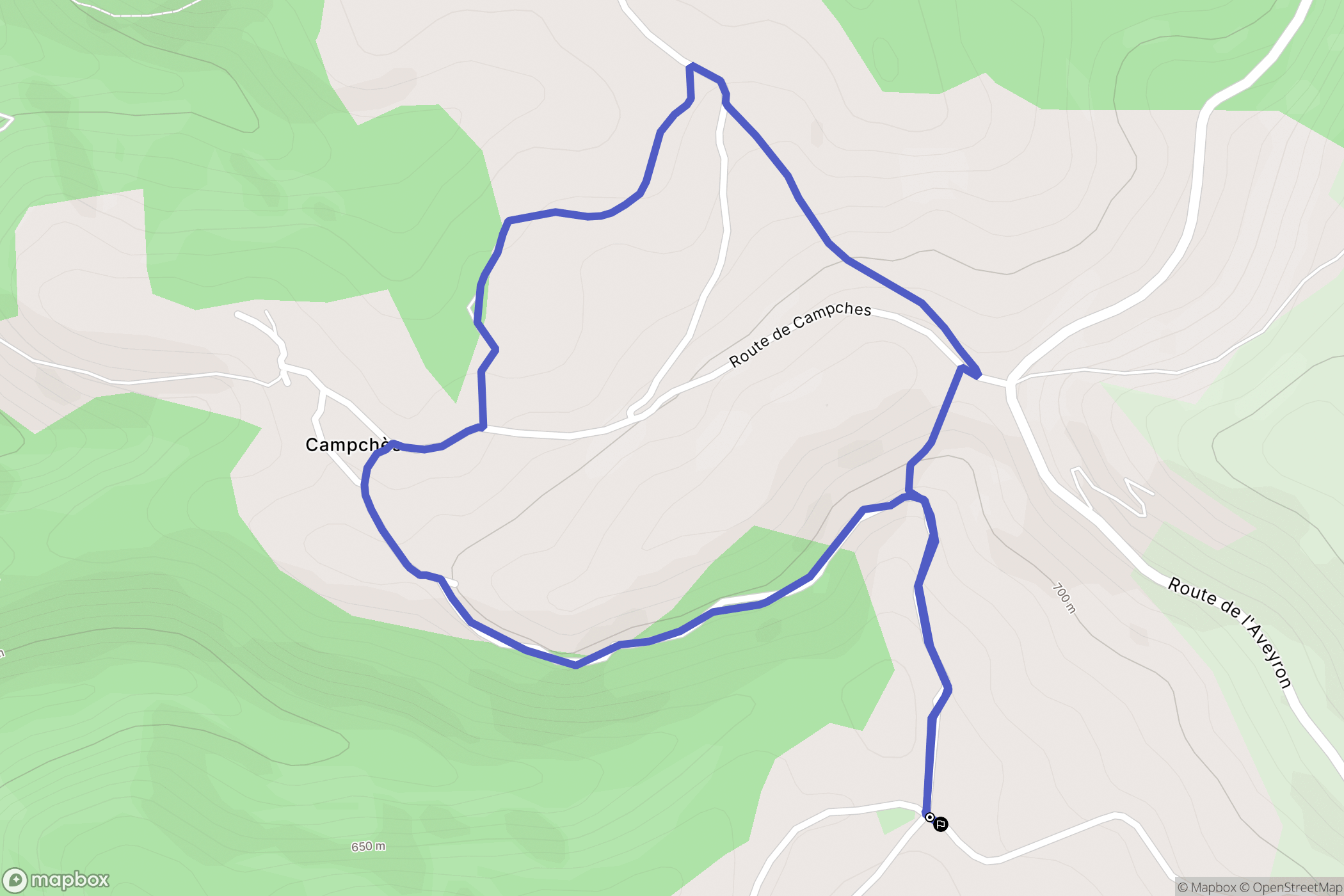 Taussac : carte du parcours de randonnée - France