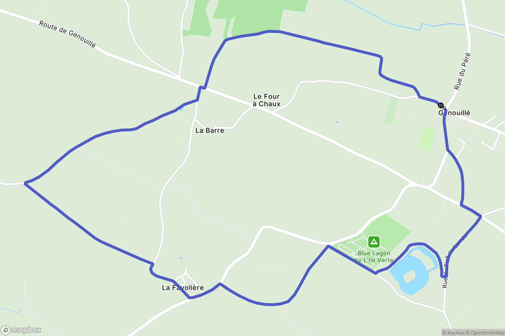 Genouillé : carte du parcours de randonnée - France