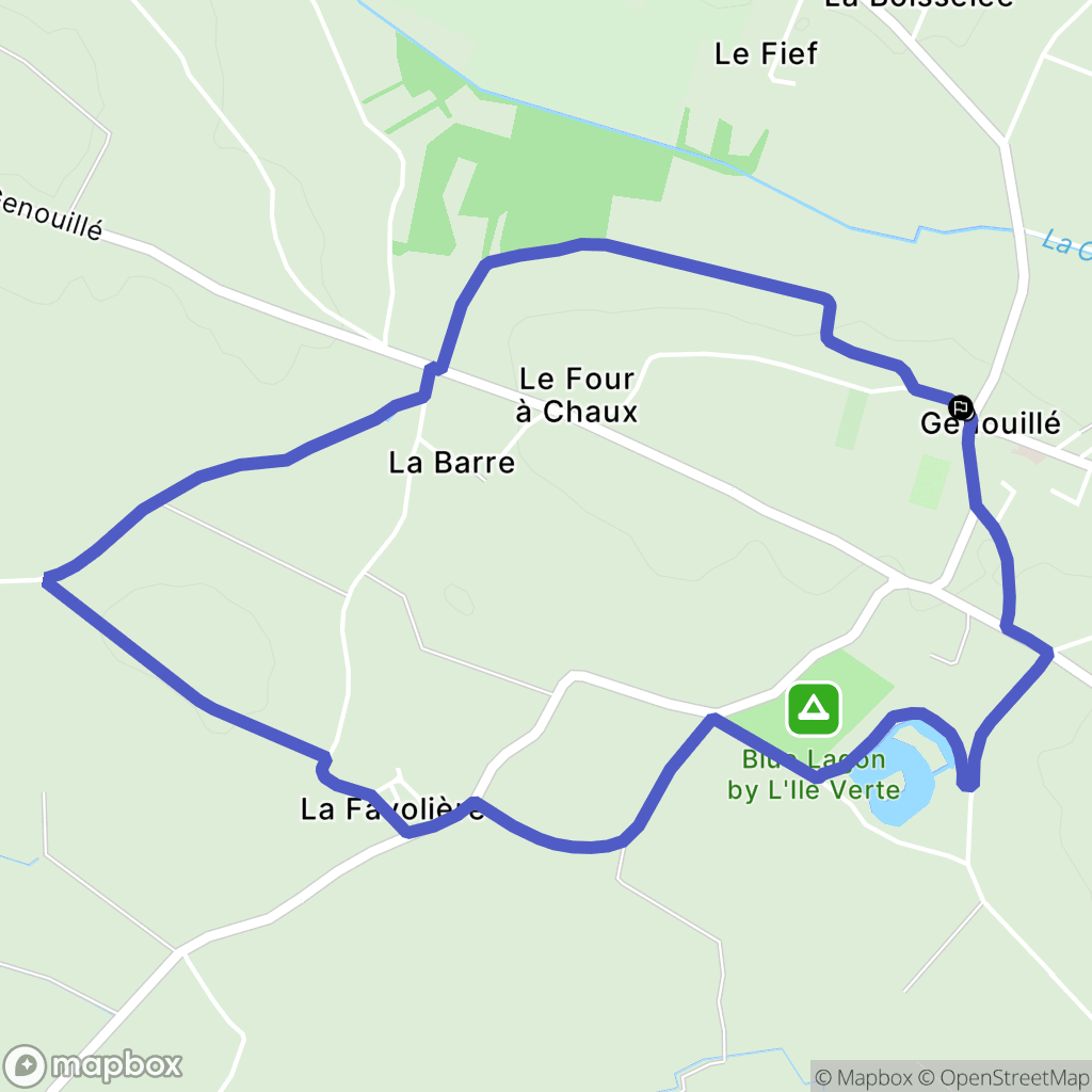 Genouillé : carte du parcours de randonnée - France