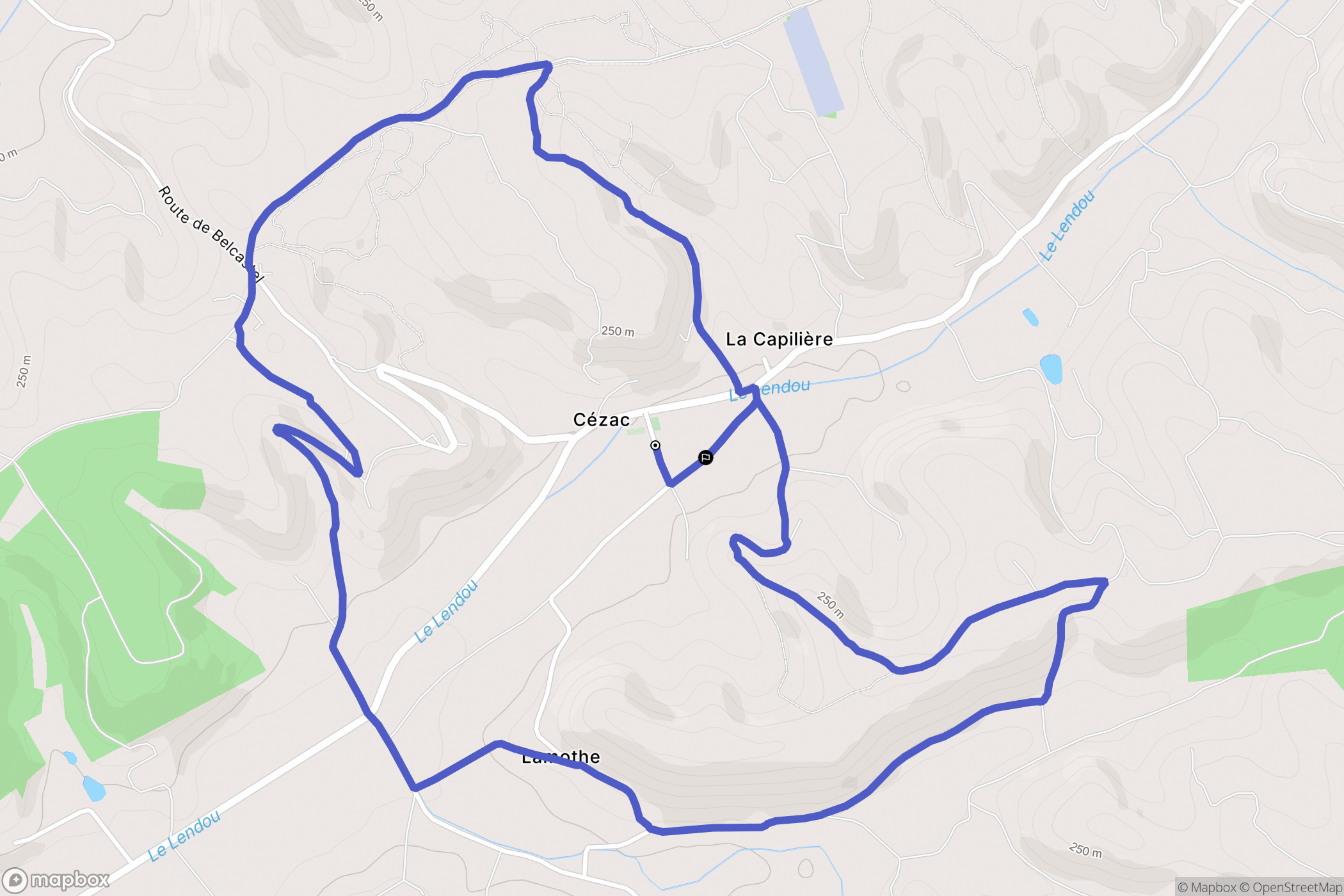 Cézac : carte du parcours de randonnée - France