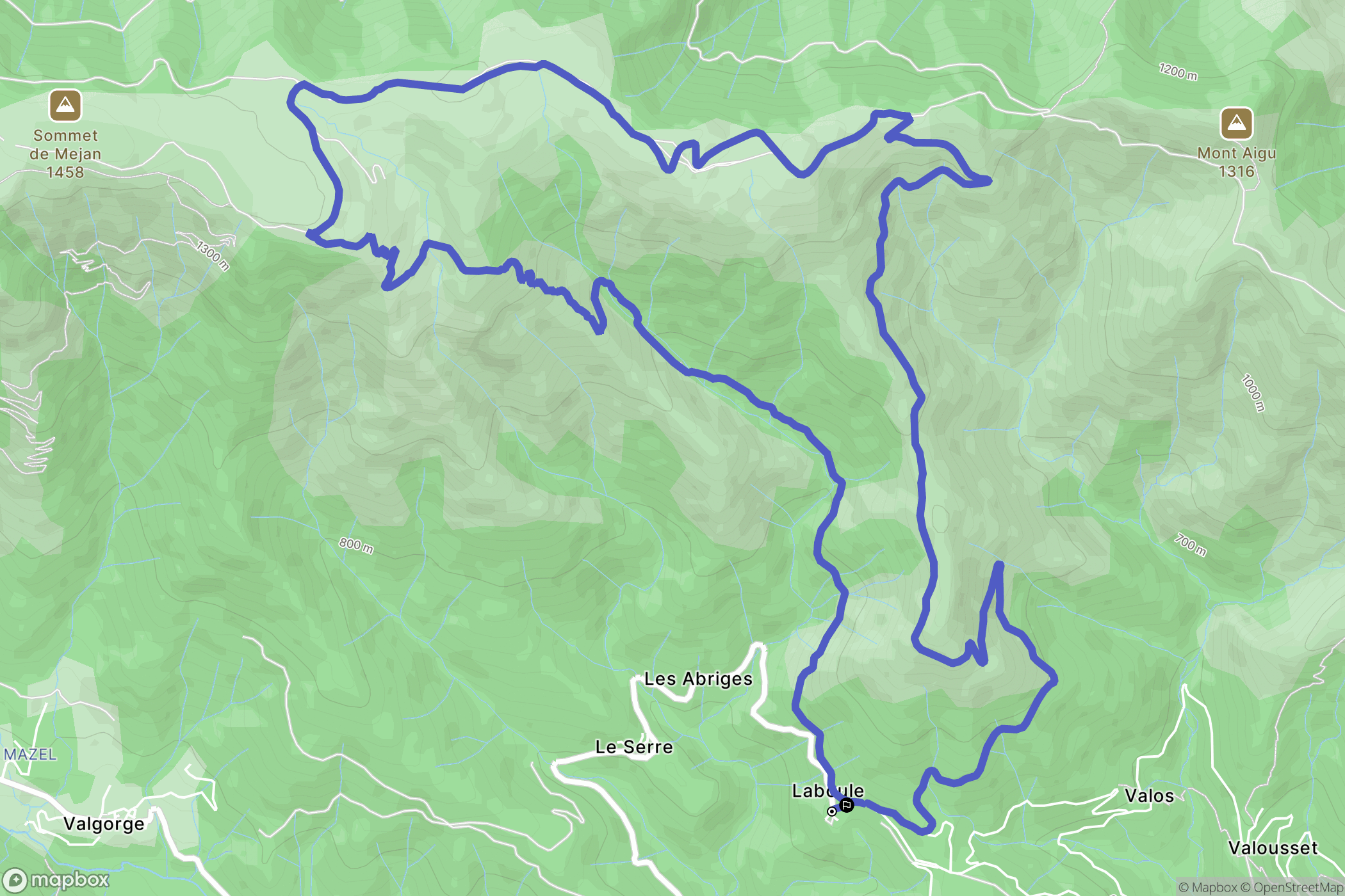 Laboule : carte du parcours de randonnée - France