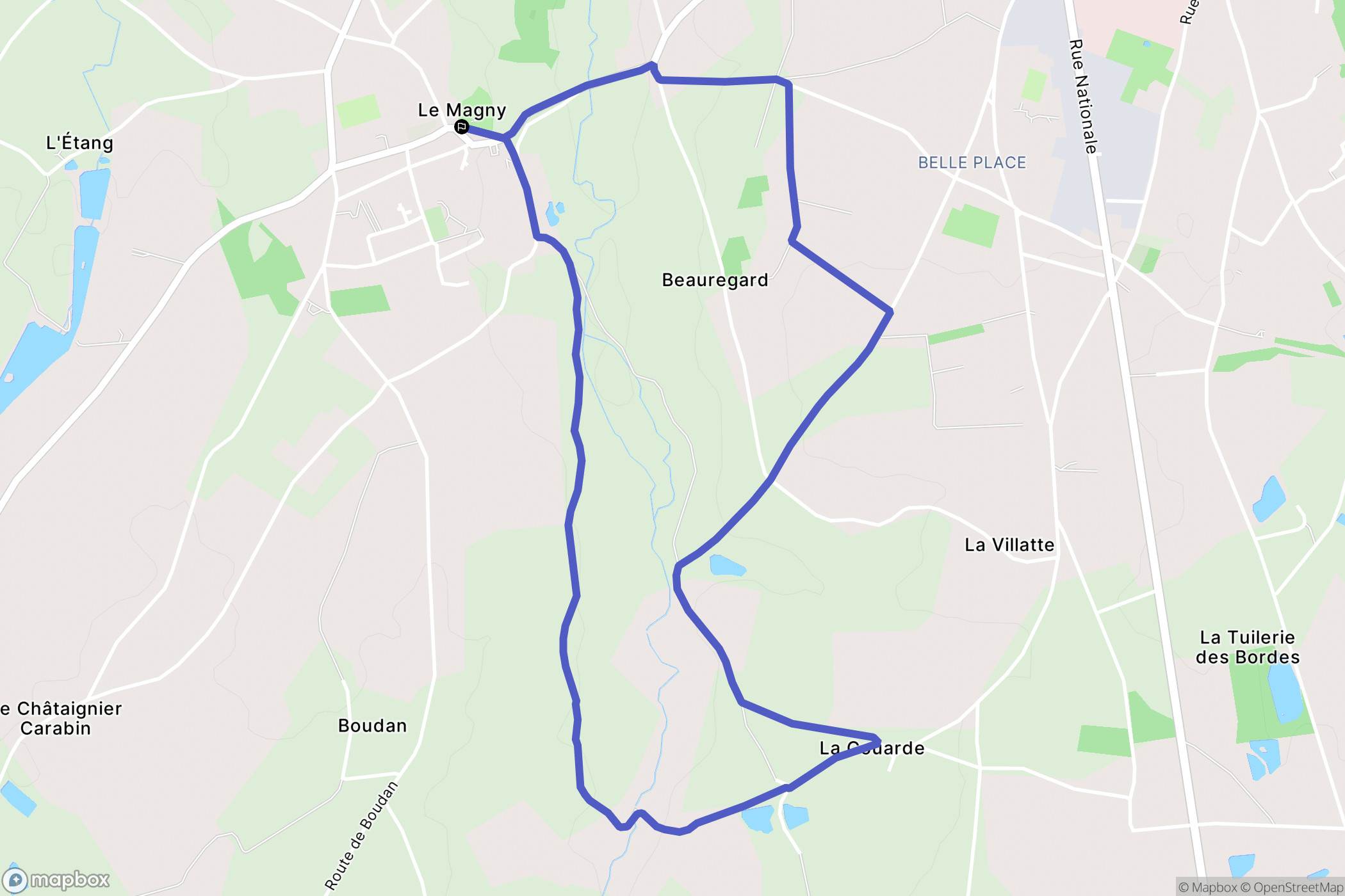 Le magny : carte du parcours de randonnée - France