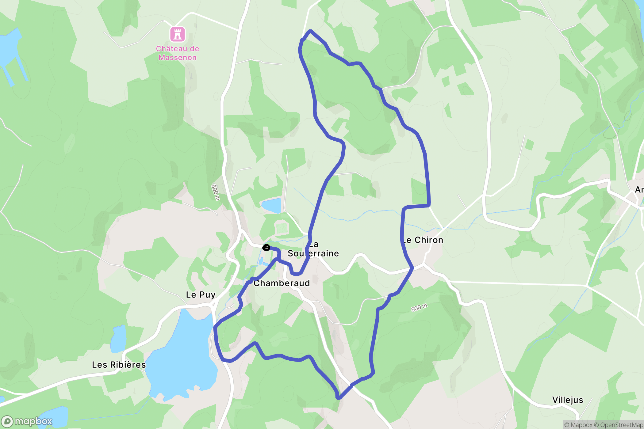 Chamberaud : carte du parcours de randonnée - France