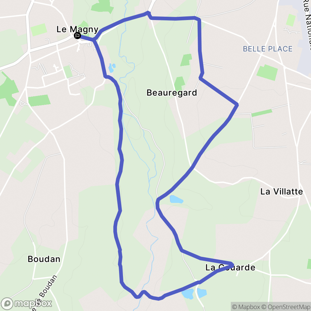 Le magny : carte du parcours de randonnée - France