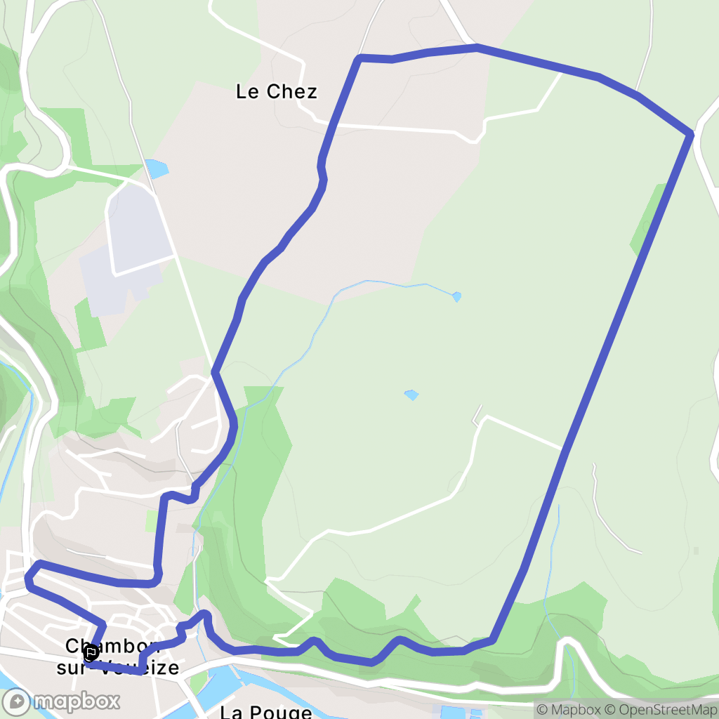 Chambon-sur-Voueize : carte du parcours de randonnée - France