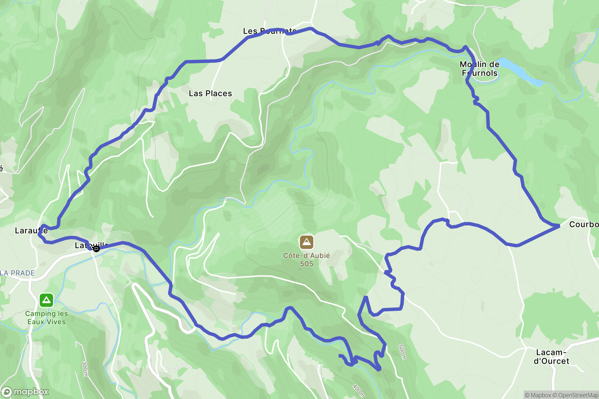 Latouille-Lentillac : carte du parcours de randonnée - France