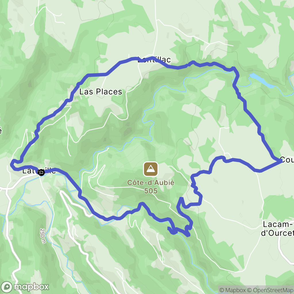 Latouille-Lentillac : carte du parcours de randonnée - France