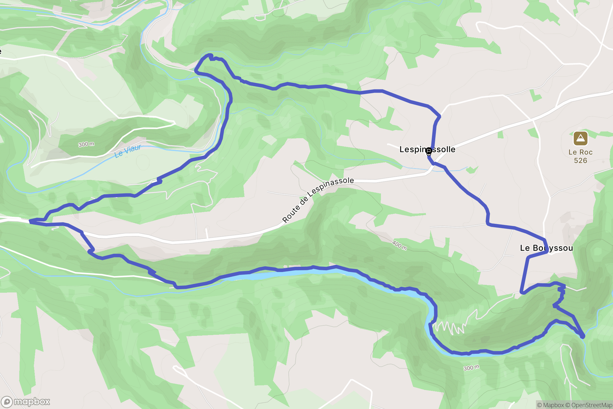 Crespin : carte du parcours de randonnée - France