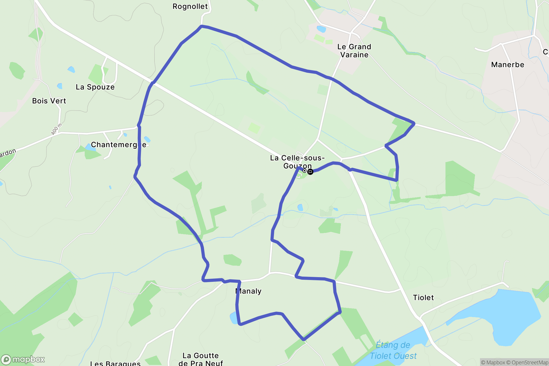 La Celle-Sous-Gouzon : carte du parcours de randonnée - France