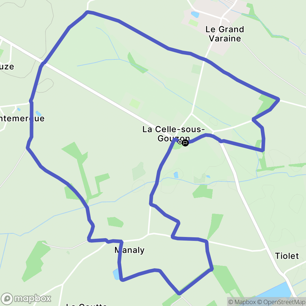 La Celle-Sous-Gouzon : carte du parcours de randonnée - France