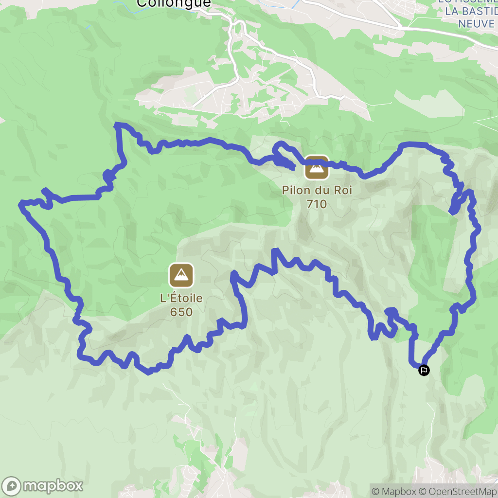 Allauch : carte du parcours de randonnée - France