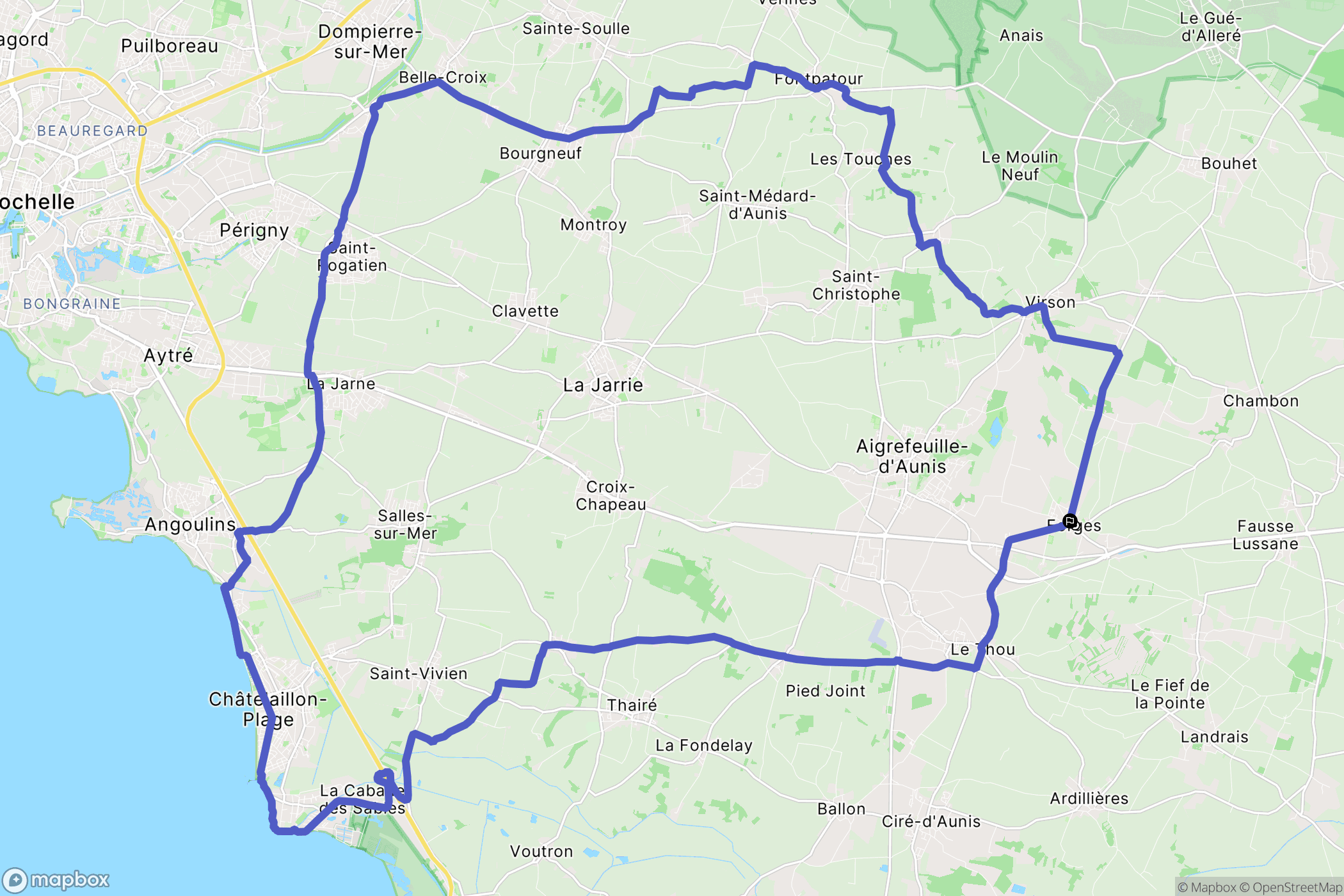 Forges : carte du parcours de randonnée - France