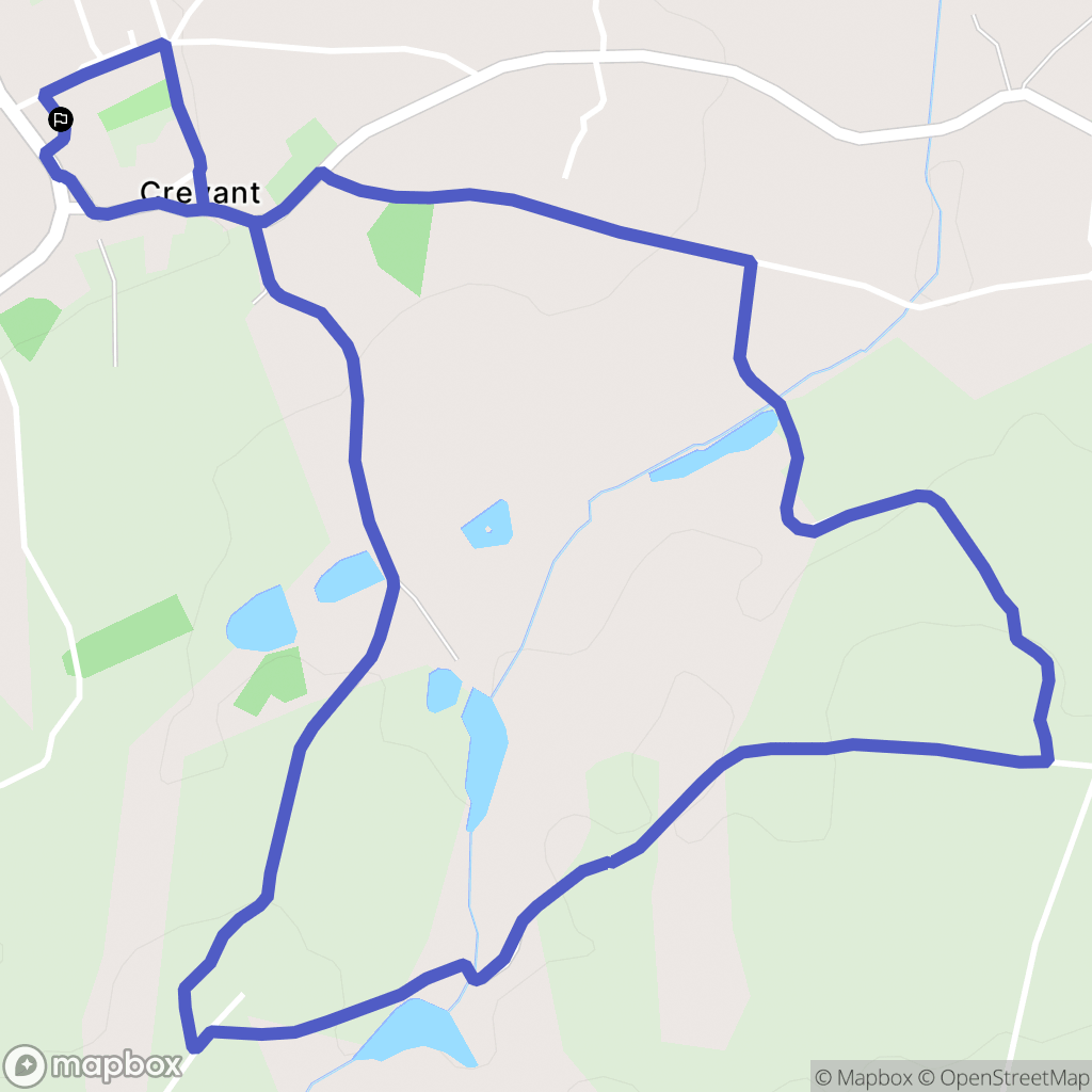 Crevant : carte du parcours de randonnée - France